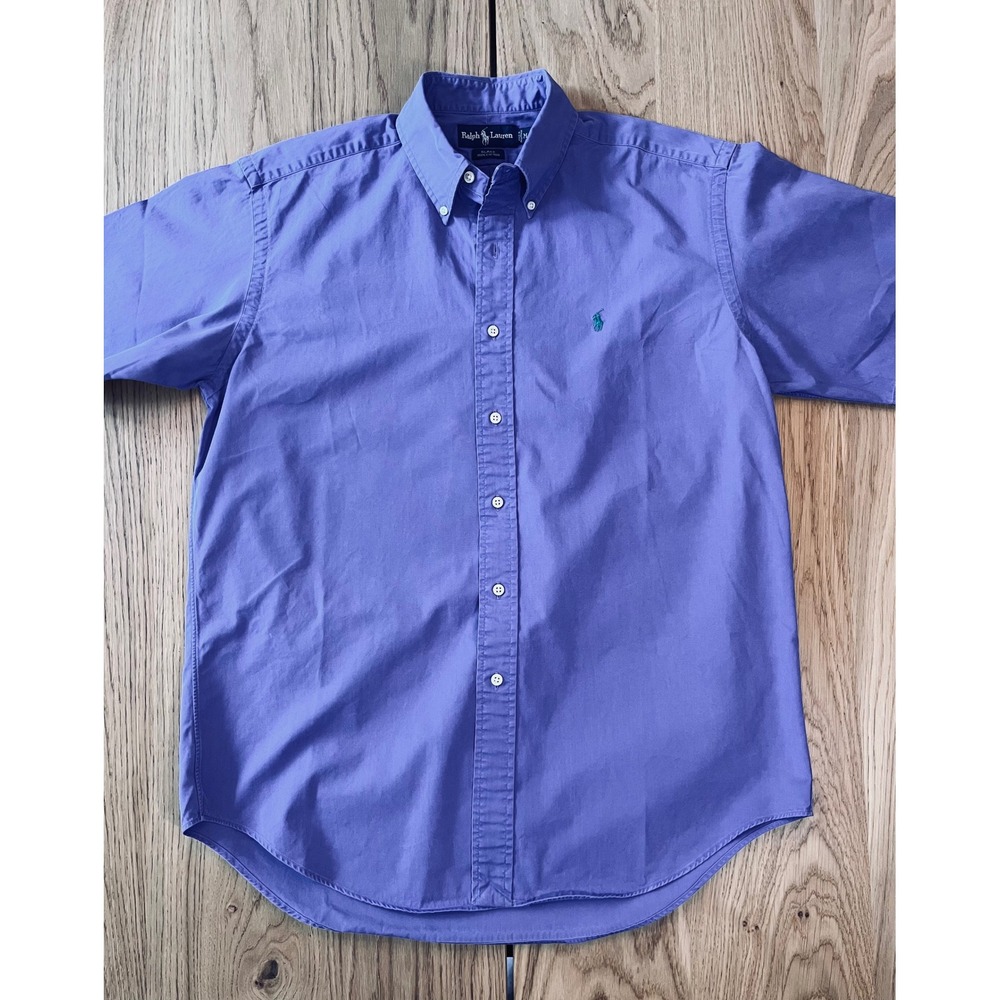 Ralph Lauren Blake Button Down Shirt Medium Purple Short Sleeve Preppy Y2K - Picture 2 of 6